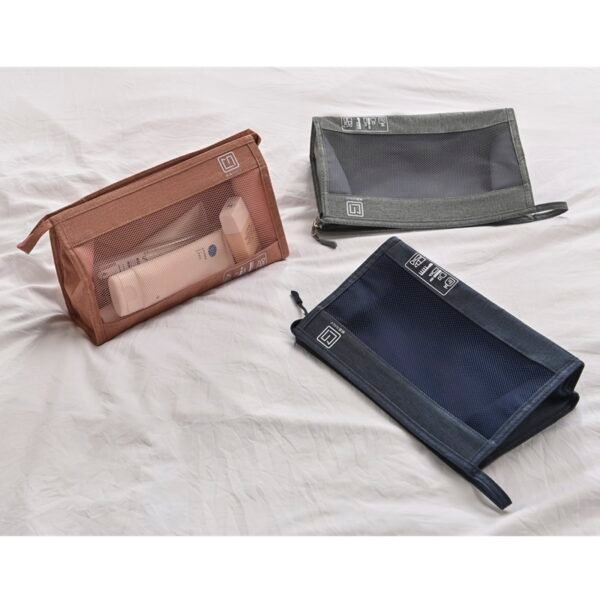 Cationic Fabric & Mesh Travel Toiletry Bag - Organize Cosmetics & Toiletries for Trips - Image 6