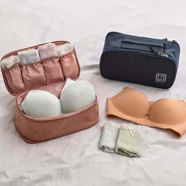 Cationic Fabric Double - Layer Travel Underwear Organizer: Keep Lingerie Tidy on the Go - Image 2