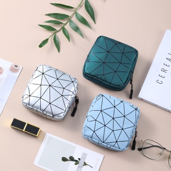 PU Geometric Pattern Sanitary Pad Pouch - Image 2