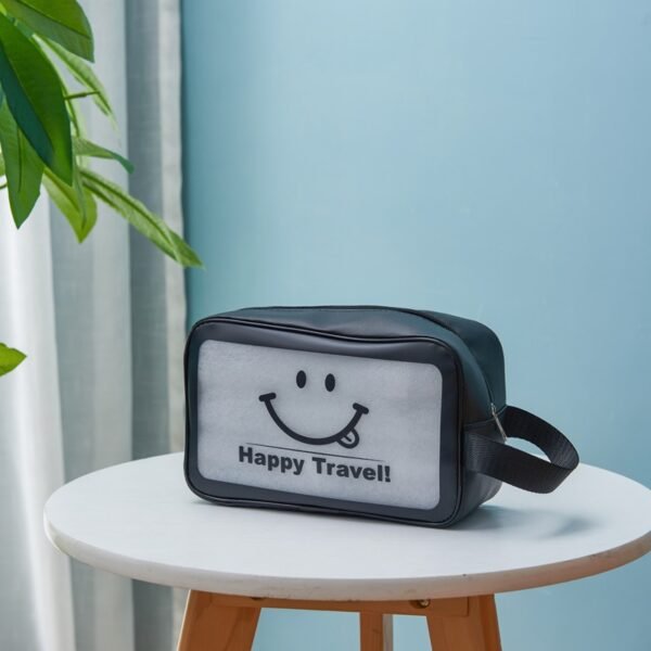 Smiley Face PU & Frosted PVC Toiletry Bag - Image 7