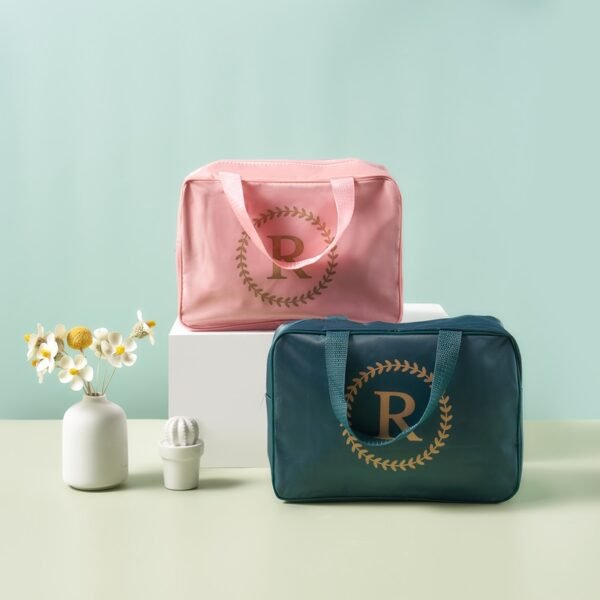 Letter-Printed Portable Toiletry Bag - Image 2