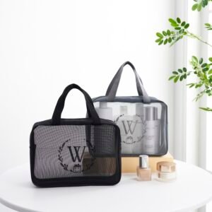 Mesh Fabric Travel Toiletry Bag