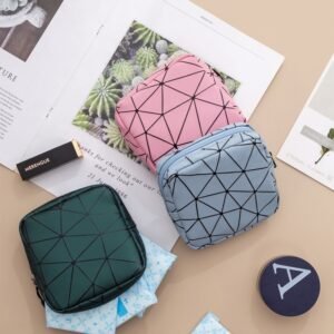 PU Geometric Pattern Sanitary Pad Pouch
