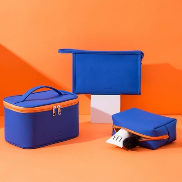 Candy Color PU Leather Cosmetic Bag Set of 3 - Image 18
