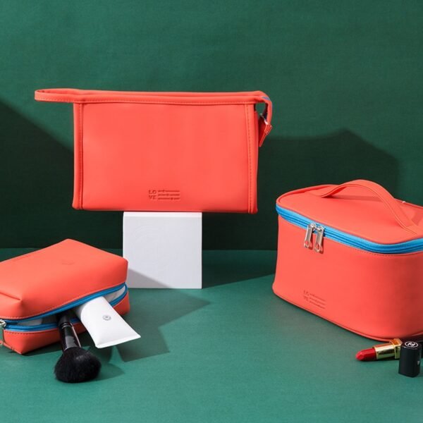 Candy Color PU Leather Cosmetic Bag Set of 3 - Image 17