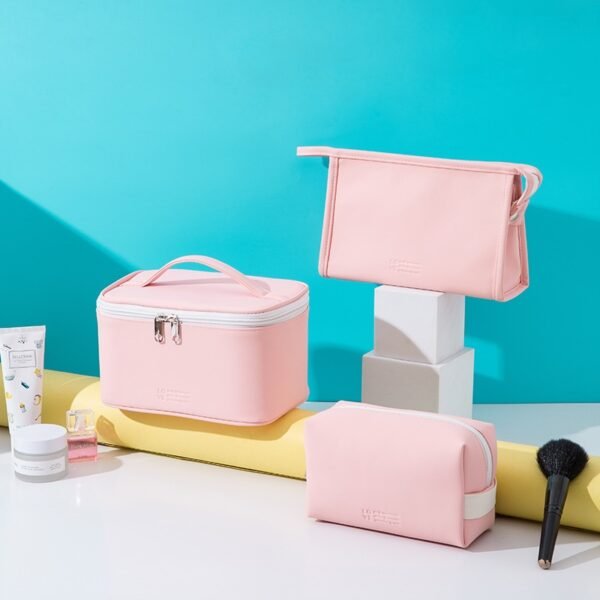Candy Color PU Leather Cosmetic Bag Set of 3 - Image 19