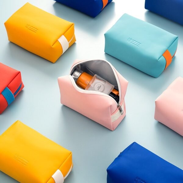 Candy Color PU Leather Cosmetic Bag Set of 3 - Image 10