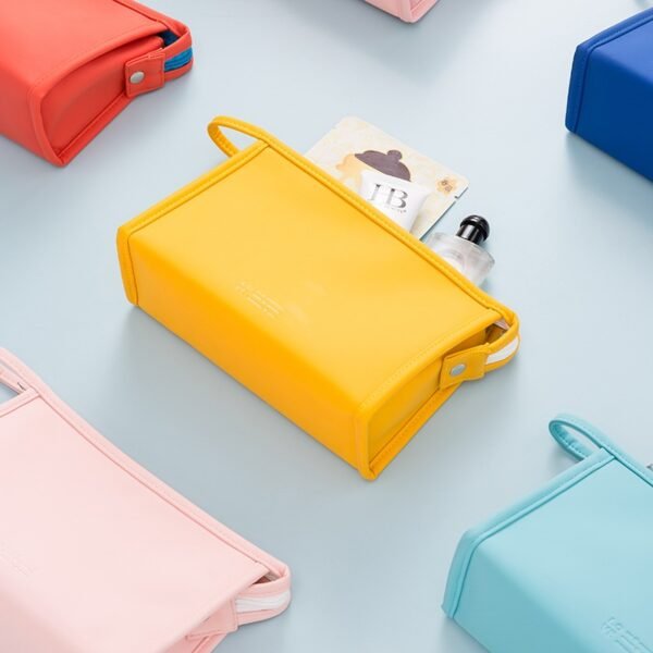 Candy Color PU Leather Cosmetic Bag Set of 3 - Image 9