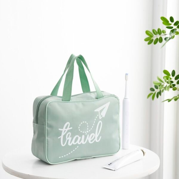 Durable Travel-themed Toiletry Bag - Image 2