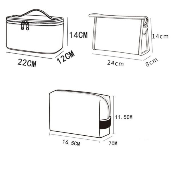 Candy Color PU Leather Cosmetic Bag Set of 3 - Image 20