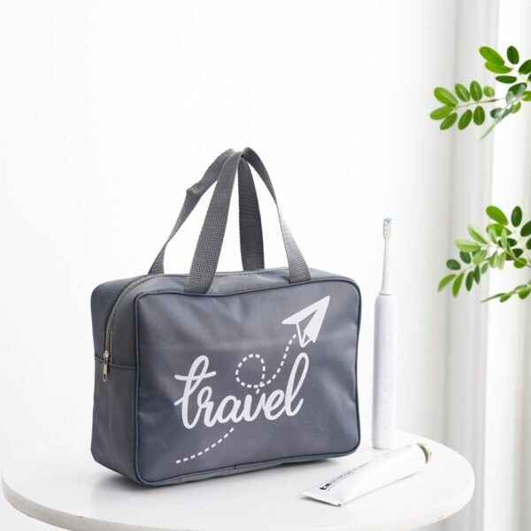 Durable Travel-themed Toiletry Bag - Image 3