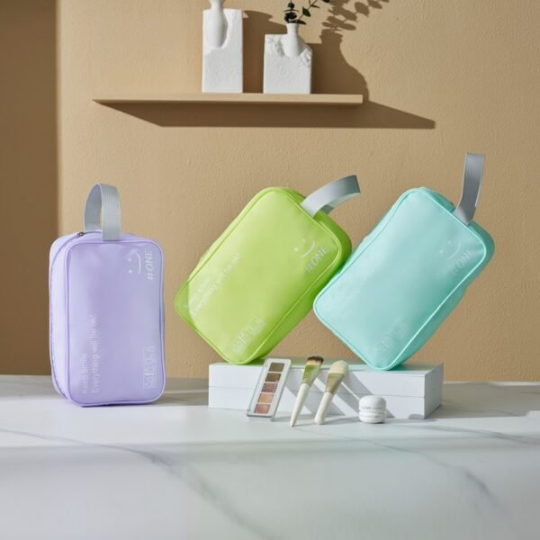 Macaron Color PVC Toiletry Bag - Image 2