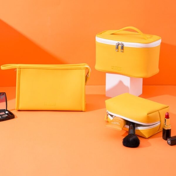 Candy Color PU Leather Cosmetic Bag Set of 3 - Image 15