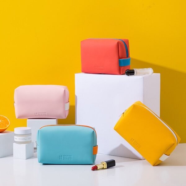Candy Color PU Leather Cosmetic Bag Set of 3 - Image 11