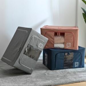 Fabric Clothes Storage Bins with Steel Frame