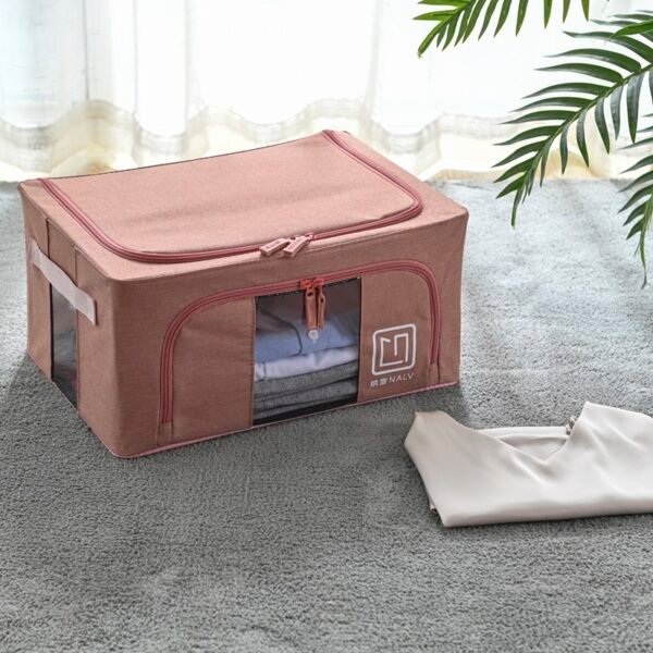 Fabric Clothes Storage Bins with Steel Frame - Image 5