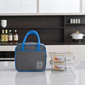 Cationic Fabric + Aluminum Foil Color - Block Portable Zipper Insulated Lunch Bag